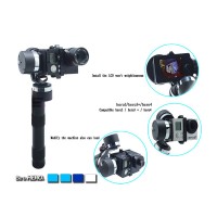 Brushless Gimbal Gopro Handheld 3 Axis Stabilizer w/ 52mm Flilter Lens 