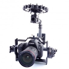 3 Axis DSLR Carbon Fiber Brushless Aerial Gimbal with Motors and Controller for FPV Photography