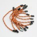 10PCS 26# 26AWG 60 Cores Flight Control Connection Cable Male to Male Servo Cable JR Flat Cable 15cm