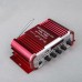 Kentiger Mini Stereo Amplifier USB SD FM Microphone Input 2CH RMS 20W+20W Red