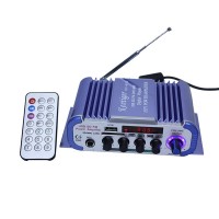 Kentiger Mini Stereo Amplifier USB SD FM Microphone Input 2CH RMS 20W+20W Blue