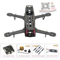 250mm Carbon Fiber 4 Axis Mini Quadcopter + CC3D Flight Controller & DYS BE1806 & Hobbywing XRotor 10A ESC