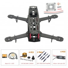 250mm Carbon Fiber 4 Axis Mini Quadcopter + DJI Naza V2(GPS) & DYS BE1806 & Hobbywing XRotor 10A Opto ESC