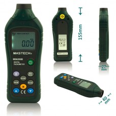 MASTECH MS6208B LCD Digital Laser Photo Tachometer RPM Meter Non contact Tacometro Rotation Speed 50RPM-99999RPM Data Storage