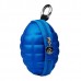 New Keychain Hand Grenade Shaped Style Zippered Case Coin Pouch Bag Purse Wallet Key Wallet Holder