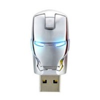 16G Iron Man Head USB Flash Drive Metal U Disk Avengers Assemble Golden Silver