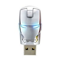 16G Iron Man Head USB Flash Drive Metal U Disk Avengers Assemble Golden Silver