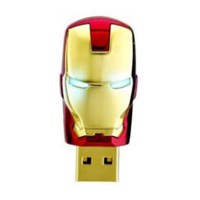 32G Iron Man Head USB Flash Drive metal U Disk Avengers Assemble Golden Silvery