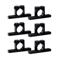 Dia.12mm T-shape Aluminum Alloy Tube Clip Fixture Clamp Black 6pcs