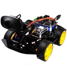 WiFi Smart Robot Car Chassis Kits & 9G Video Servo Gimbal & Infrared Avoding Obstacle Module & Ultrasonic Module & Infrared TX Module for Competition