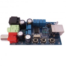 PCM2704 USB DAC Decode PC Sound Card w/ DAC to Optical Fiber Coaxis w/ Volume Control