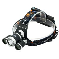 Boruit 5000 Lumen Headlamp CREE XML T6*3 RJ3000 Led Headlight 4Mode Rechargable Head Lamp