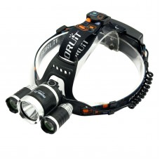 Boruit 3000 Lumen Headlamp CREE XML T6*3 RJ3000 White+Green Headlight 4Mode Rechargable Head Lamp