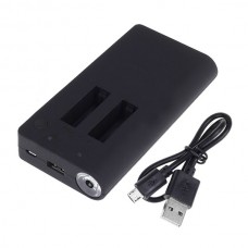 Portable Dual Battery Charger for Gopro Hero4 Battery w/ USB Cable