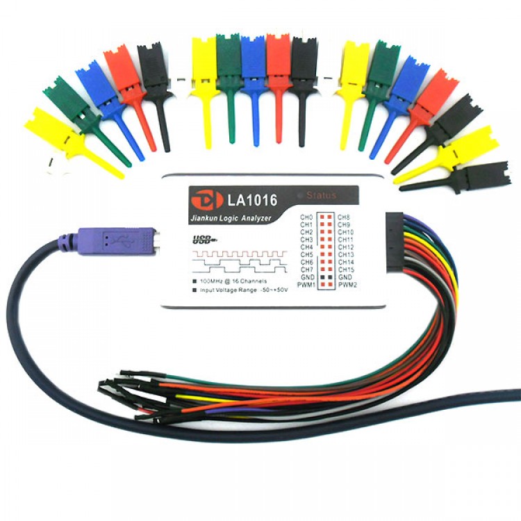 LA5016 USB Logic Analyzer 16CH 500M Sampling 5G Sample Depth PWM Output