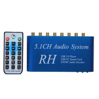 RH-618 5.1 CH Audio System RH Blue USB 2.0 Player USB-PC Sound Card S/PDIF Audio Decoder