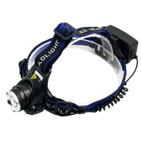 204 T6 Zoom Tail Switch High Power Headlamp for Hiking Camping Fishing Outdoor Sports