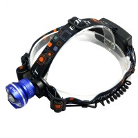 205 T6 Boruit High Power Headlamp Blue w/ Colorful Strap for Hiking Fishing Outdoor Sports