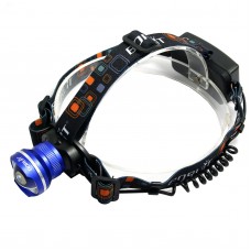 205 T6 Boruit High Power Headlamp Blue w/ Colorful Strap for Hiking Fishing Outdoor Sports