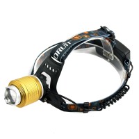 2800 T6 Boruit Golden Color High Power Headlamp Focus Adjustable for Hiking Fishing Outdoor Sports
