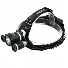 BORUIT RJ3001 3xT6 Three LED Lights High Power Headlamp for Hiking Fishing Outdoor Sports