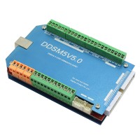 CNC 200KHz USBMACH3 Interface Board DDSM5V5 5 Axis Breakout Board Control Card w/ Aluminum Case