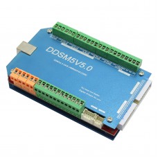 CNC 200KHz USBMACH3 Interface Board DDSM5V5 5 Axis Breakout Board Control Card w/ Aluminum Case