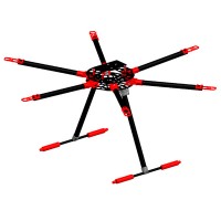 FC X6-800 6-Axis Hexacopter Folding Frame D25 Manual Folding Arm with Landing Gear Skid for FPV Multicopter