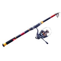 4 Axis Wheel + 2.1M Fishing Rod for Fishing w/ Accessories