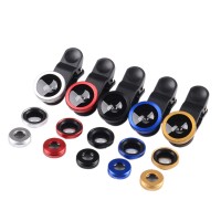 Phone Lens Wide Angle Microspur Fisheye Three In One Universal External Phone Lens  