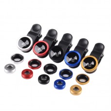 Phone Lens Wide Angle Microspur Fisheye Three In One Universal External Phone Lens  