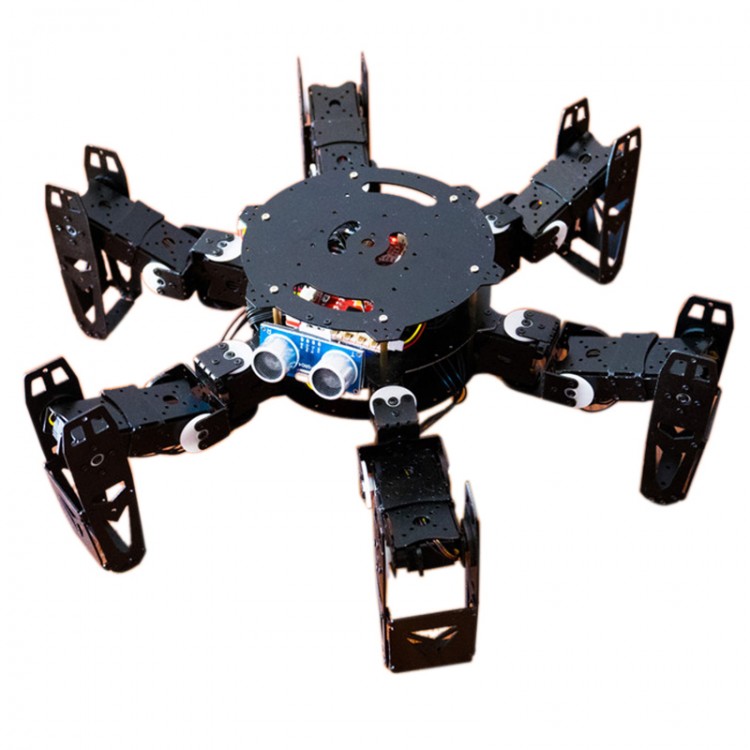 20DOF Hexapod Robotic Spider Six Legs Robot Frame Kit Compatible Arduino Black 