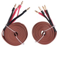 Trasam Van Den Hul Oxygen Free Copper Speaker Cable 2.4m Connectors HIFI Audio Cable for Amplifier Pair 
