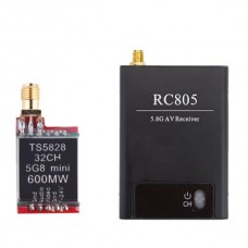 Boscam TS5828 FPV 5.8Ghz 600mW 32CH Wireless AV Transmitter with RC805 DC12V Dual AV Receiver TX RX kit for RC Quadcopter