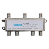 Seebest SB-2006B 6 Way Splitter For Satellite Antenna Signal Cable TV Signal 5-2300MHz All Ports Power Pass 2-Pack
