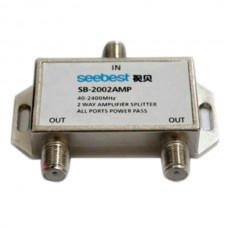 Seebest SB-2002AMP 2 Way Satellite Amplifier Splitter Active Satellite Amplifier Splitter 2-Pack