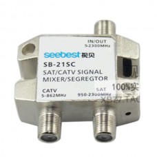 Seebest SB-21SC Satellite Combiner Mixer 2 Way Satellite Amplifier Splitter SAT CATV Signal Segregator 2-Pack