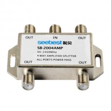 Seebest SB-2004AMP 4 Way Active Satellite Amplifier Splitter Satellite Signal Distributor Splitter 2-Pack