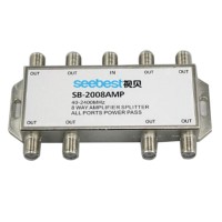 Seebest SB-2008AMP DC24V 8 Way Satellite Amplifier Splitter Satellite Amp Splitter Distributor