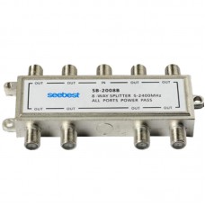 Seebest SB-2008B 8 Way Satellite Amplifier Splitter 8 Way Satellite Amp Splitter Distributor 2-Pack