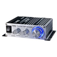 Lepy Class T LP-2024A+ HI-FI Mini Digital Stereo Digital Small Power Audio Amplifier with Power Adapter Black