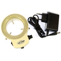 Adjustable 144 LED Ring Light Illuminator Lamp For Industry Stereo Microscope Digital Camera Magnifier with AC Power Adapter