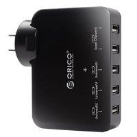 ORICO DCAP-5U 40W 5 Port Smart USB Wall Charger with 2x5V2.4A Super Charger and 3x5V1A for Phone Tablet PC Black