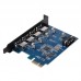 Orico PRU3-4P Desktop PCI-E 4 Ports USB3.0 Expansion Card HUB for Win8 Desktop Computer