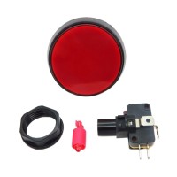 Large Keys Electronic with Light Reset Button Switch Small Bobby 60mm for Game Machine 2-Pack