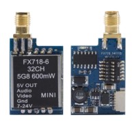 FX718-6 5.8G 600mW 32CH FPV Mini Wireless AV Transmitter TX 5V Output for Multicopter