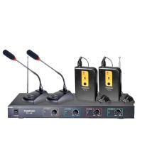 Takstar TC-4R VHF Wireless Microphone 2 Conference Mic+2 Body-pack Mic for Broadcasting, Program Hosting Outdoor Activities