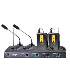 Takstar TC-4R VHF Wireless Microphone 2 Conference Mic+2 Body-pack Mic for Broadcasting, Program Hosting Outdoor Activities