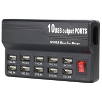 WLX-838 5V 1-3.5A 10 Output Ports USB Hub with High Speed Fast Power Charger Adapter for Mobile Phone Tablet