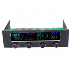 STW-6041 S4 Front LCD Panel 4 Fan Speed Controller CPU Computer Case Temperature Sensor 